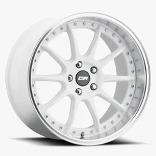 ESR CS12 18X9.5 ET35 (5X114.3 / 72.56) - Gloss White - Machined Lip